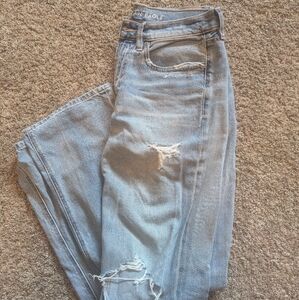 American Eagle Low Rise Baggy Straight Jeans Sz 4R